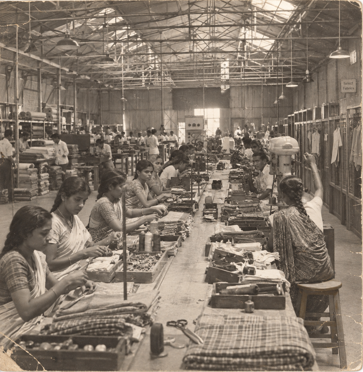 Historical textile industry photograph