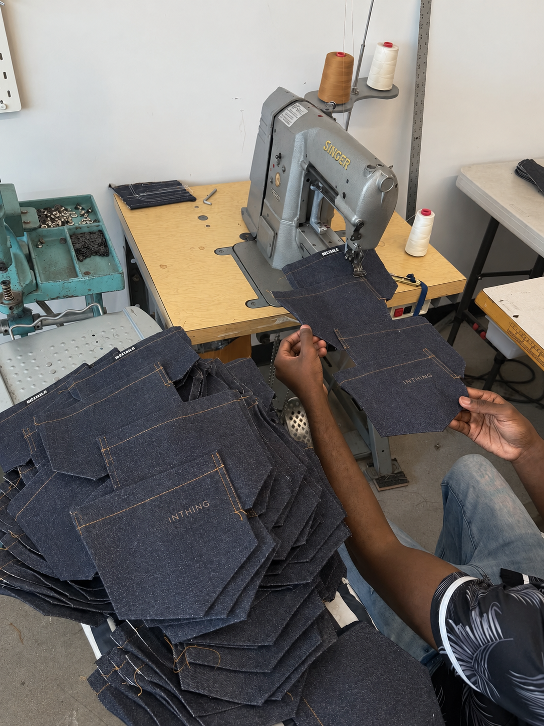 Garment worker in a modern production environment