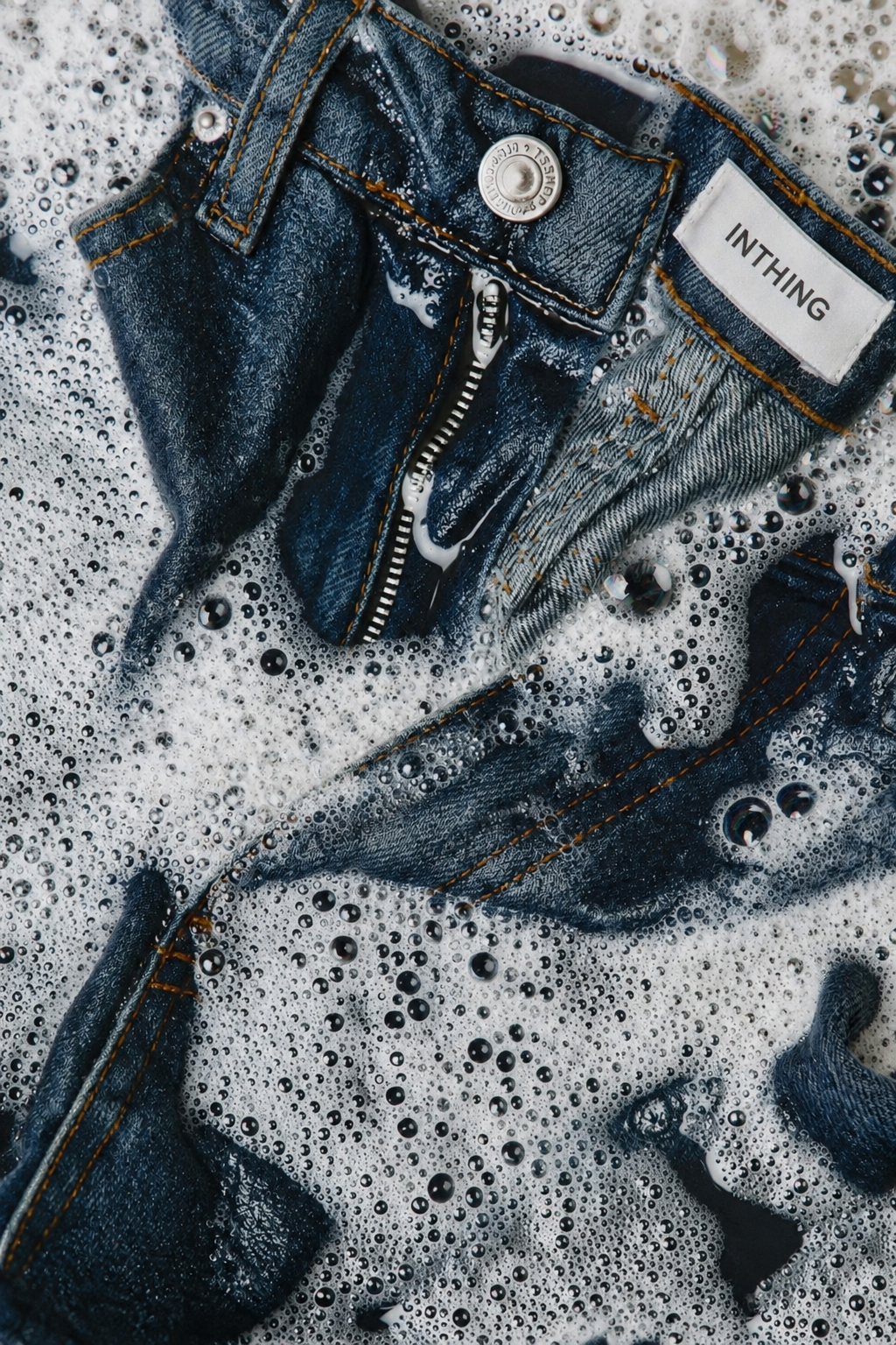 Denim and water representing responsible denim manufacturing